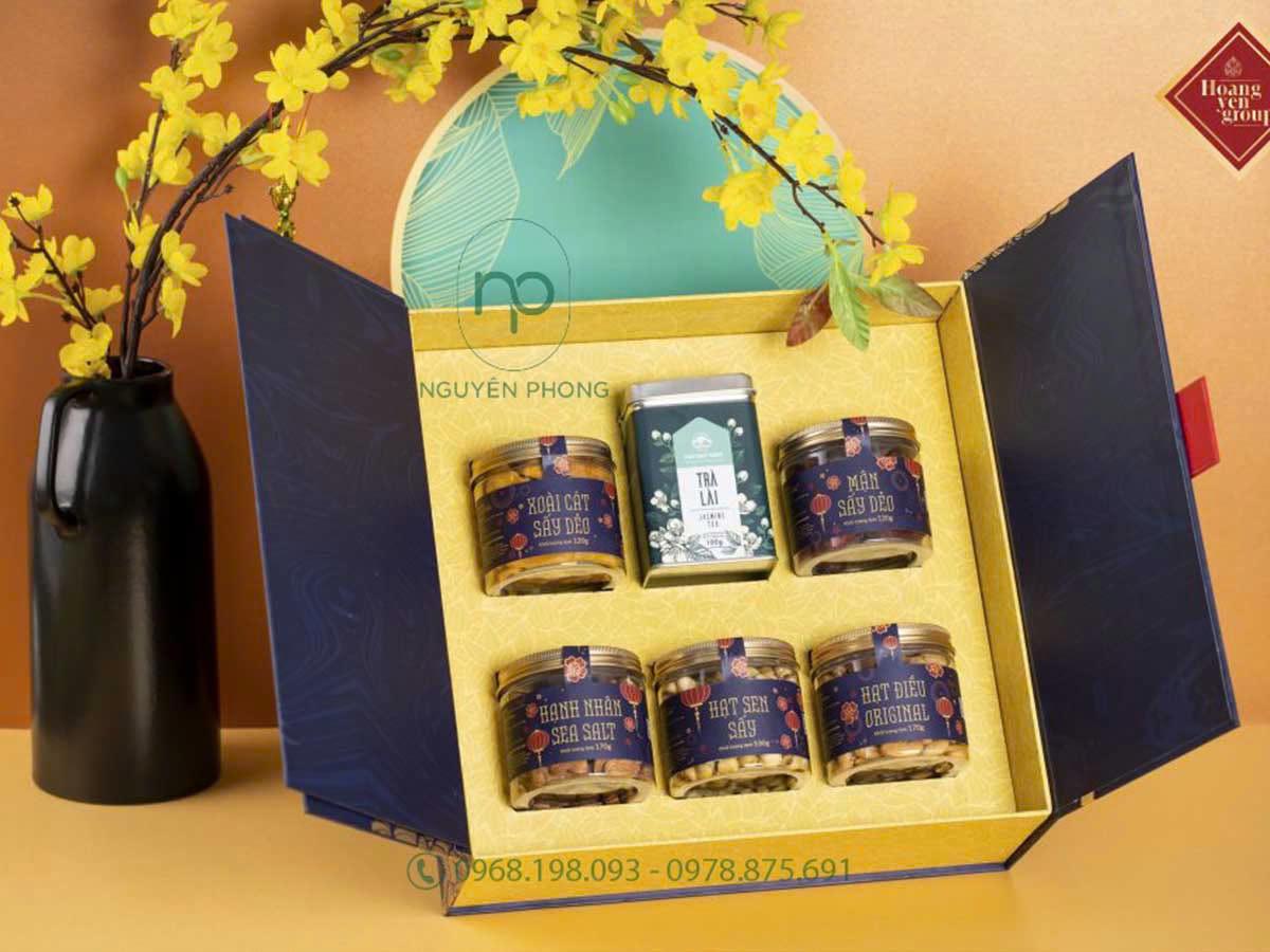 Mẫu in hộp trà làm quà tết cao cấp 